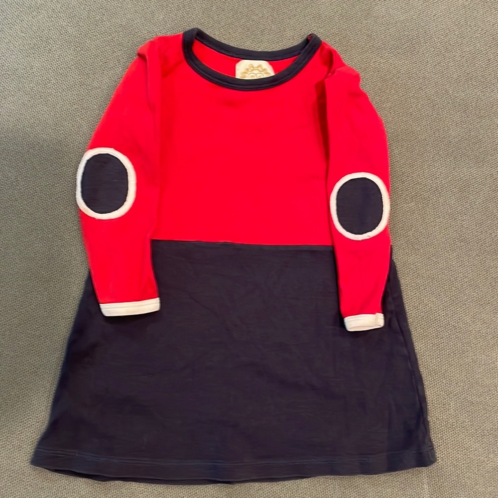 Beaufort Bonnet Company Girls 2T dress in navy and red
